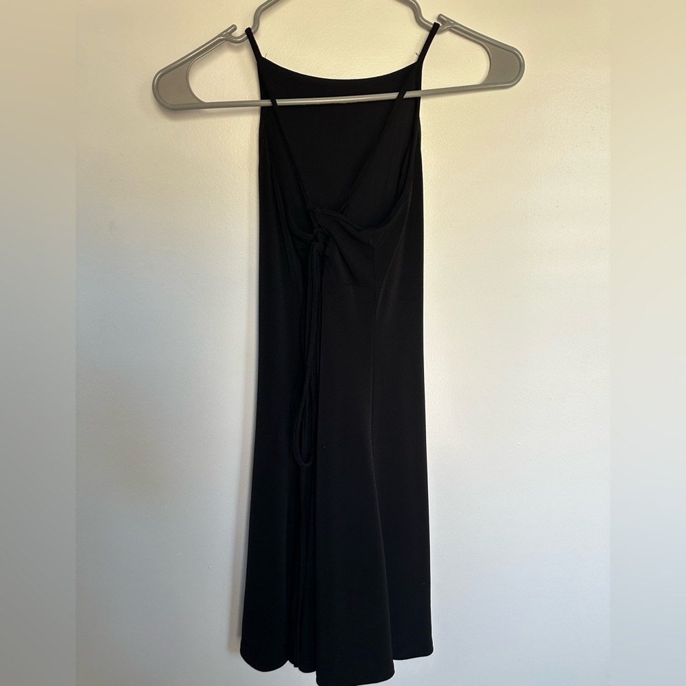 Black mini skater dress.